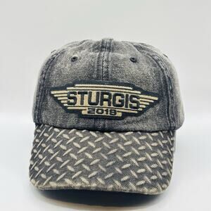 Sturgis Biker Hat Cap Strapback 2019 Textured Brim Faded Grunge Logo Motorcycle